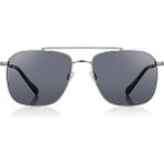 Daniel Klein DK3284-1 Siyah Metalik Gri Dikdörtgen Slim Line Polarize Camlı Erkek Güneş Gözlüğü 53-20-145 - Siyah - Metal