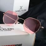 Daniel Klein Dk4183-6 Soft Pembe Gold Küçük Altıgen Polarize Camlı Kadın Güneş Gözlüğü