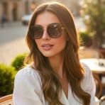 Daniel Klein Dk4339-1 Degrade Siyah Gold Kare Model Aura Cat Eye Kadın Güneş Gözlüğü