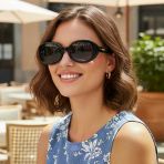 Daniel Klein Dk4342-1 Siyah Bold Line Heritage Oval Kadın Güneş Gözlüğü