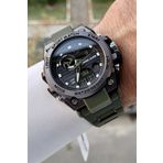 Daniel Klein DKISTE1345 Haki Renk Analog Dijital Hediye Paketli Erkek Kol Saati