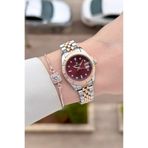 Daniel Klein Kadranı Bordo Kordonu Rose Gri Renk Ayarlanabilir Kordonlu 28 Mm Kadın Kol Saati