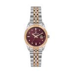 Daniel Klein Kadranı Bordo Kordonu Rose Gümüş Renk 30 Mm Hediye Paketli Kadın Kol Saati