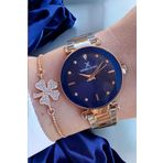 Daniel Klein Kesme Camlı 33 mm Rose Gold/Metalik Şık Kadın Kol Saati, Zirkon Taşlı Bileklik Hediyeli