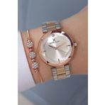 Daniel Klein Kesme Camlı Çelik Bilezik Rose Gold/Metalik Kadın Kol Saati - Zirkon Taşlı Bileklik