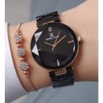 Daniel Klein Kesme Camlı Çelik Bilezik Siyah/rose Gold Kadın Kol Saati - Zirkon Taşlı Bileklik Hediyeli - Siyah - Rose