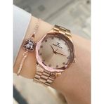 Daniel Klein Kristal Camlı Kadın Kol Saati ve Bileklik - Rose - Gold