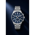 Daniel Klein Lacivert Kadran Gümüş Metal Kordon Erkek Kol Saati 5 ATM Suya Dayanıklı Quartz Mekanizma - Çelik