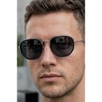 Daniel Klein Polarize - UV400 Korumalı Gümüş Siyah Renk Orijinal Erkek Güneş Gözlüğü 53 Ekartman DKG6297C1