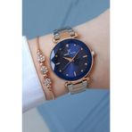 Daniel Klein Yeni Model Kesme Camlı Çelik Bilezik Rose Gold/metalik Kadın Kol Saati + Zirkon Taşlı Bileklik