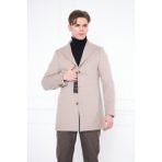 Daniel Voi Erkek Bej Slim Fit Hakim Yaka Düğmeli Kaban - 60