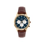 Daniel Wellington Iconic 42 Chronograph St Mawes Arctic Panda G Dw00600875 Kahverengi Deri Erkek Kol Saati - Mavi