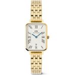 Daniel Wellington Quadro 20X26 Roman Numerals Date 5-Link White G DW00600861 Kol Saati - Altın - Beyaz
