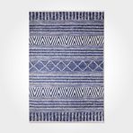 Daniella Geometrik Mavi Polyester Dikdörtgen Pamuk Makinada Yıkanabilir Kaymaz Taban Dijital Makine Baskı Salon Halı-I-Cr-İskandinav-3021PC-80x200