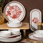 Danish Rose 14 Parça Seramik 6 Kişilik Kahvaltı Takımı - renk