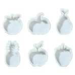 DanLingJewelry 6 stilde meyve şeklinde mum kalıbı, elma, çilek, ananas, kabak, portakal armut, reçine döküm kalıpları, kendin yap, sabun, mum, reçine, sanat, el işi üretimi için silikon kalıplar