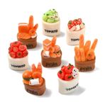 DanLingJewelry 8 adet karışık reçine sahte gıda süslemeleri simülasyon gıda taklit Prop dekorları Mini 3D simülasyon ekmek ve pasta sahne DIY el sanatları Dollhouse dekor Scrapbooking