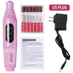 Danlu A-Us Plug-Pembe Halaıman USB Tırnak Matkap Manikür Seti Elektrikli Tırnak Zımpara Jel Cila Sökücü Araçları Freze Kesici Manikür Çivi Aksesuarları (Yurt Dışından) - Renkli