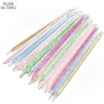Danlu Çikolata 50/100 Adet Yeniden Kullanılabilir Kristal Sopa Çift Uçlu Nail Art Tırnak Eti Itici Tırnak Eti Çıkarıcı Aracı Pedikür Bakımı Çivi Manikür Araçları (Yurt Dışından) - Renkli