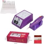 Danlu Mor Set Au Tırnak Matkap Elektrikli Manikür Aparatı 10 Adet Freze Kesiciler Matkap Uçları Seti Jel Tırnak Eti Çıkarıcı Pedikür Makinesi Tırnak Sanat (Yurt Dışından) - Renkli