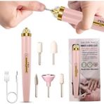 Danlu Pembe Mini USB Elektrikli Tırnak Öğütücü Matkap 5 In 1 Tırnak Parlatma Makinesi Tırnak Törpüsü Işık ile Taşınabilir Mini Elektrikli Manikür Sanat (Yurt Dışından) - Renkli