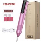 Danlu Pembe Set Akülü Elektrikli Tırnak Matkap Makinesi Akrilik Çivi Jel Lehçe Kaldır Manikür Pedikür Tırnak Dosya Araçları Salon Tırnak Ekipmanları (Yurt Dışından) - Renkli