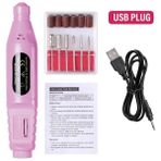 Danlu USB Plug-2 Cnhıds Elektrikli Tırnak Matkap Makinesi Seti Taşlama Ekipmanları Değirmeni Manikür Pedikür Profesyonel Tırnak Parlatma Tırnak Sanat Araçları (Yurt Dışından) - Renkli
