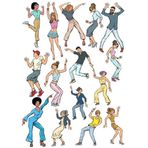 Dans Eden İnsanlar Sticker Set-1 15 Parça Telefon, Tablet, Defter, Laptop Sticker