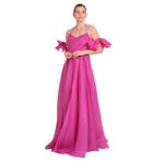 DANS Seyyar Kol Detaylı Boyundan Bağlamalı Maxi Abiye Elbise, 40, 8152720251761, Fuşya, Kadın