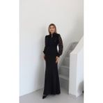 Dantel Bluzlu Maxi Elbise - Beyaz - XL