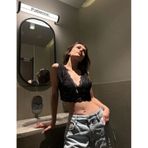 Dantel Bralet Crop Sütyen V Yaka Askılı Şık Esnek Rahat - Siyah