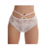 Dantel Detaylı Strappy Külot, 3 Renk Seçeneği (Kırmızı, Siyah, Beyaz), Seksi İç Çamaşırı (Siyah, XL)