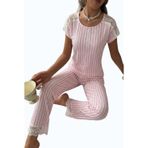 Dantel Detaylı Viscon Kısa Kollu Kadın Pijama Takımı