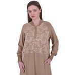Dantel Eşortman Elbise Camel - 1
