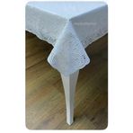 Dantel işleme görünümlü yuldız çiçek pano desenli lüks kenarlı pvc dikdörtgen muşamba masa örtüsü 122 x 153 cm
