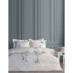 Dantela Lavinya Nakışlı Pamuk Saten Nevresim Takımı - Mint - 200 x 220 cm