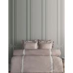 Dantela Montana Nakışlı Pamuk Saten Nevresim Takımı - Kahve - 200 x 220 cm