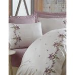 Dantela Nisa Pamuk Saten Çift Kişilik Nevresim Takımı - Kıng Sıze - Krem - 220 x 240 cm