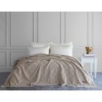 Dantela Notte Fitilli Yatak Örtüsü - Koyu Bej - 240 x 260 cm