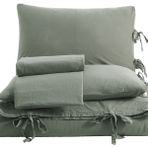 Dantela Parça Boyalı Nevresim Takımı Haki - Garcia - 200 x 220 cm