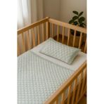 Dantelli Bebek Pike Takımı Mint Yeşili 2 Parça – 120X122 cm Pike + 38X56 cm Yastık