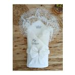 Dantelli Özel Taçlı Bebek Kundağı Unisex Bebek Dış Kundak Battaniyesi Hastane Çıkışı Hediyelik KND45302