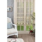 Dantelli Ponpon Detaylı Tül Perde Naturel 150 x 100