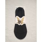 Dantelli Silikonlu Babet Çorap - 36 - 41 - 0TB-Siyah