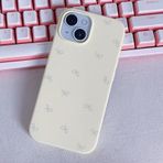 Danzel iPhone 12/12 Pro için Sevimli Kılıf, Karikatür Yay Yumuşak Silikon Kawaii Komik Retro Kapak (Beyaz)