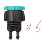 DanziX 6 Paket Damla Sulama Hortumu Konnektörleri, 1/4 İnç Damla Sulama Borusu x 3/4 veya G2/1 Sulama Kitleri için FHT Musluk Adaptörü Onarım Damla Sulama Bağlantı Parçaları Sisleme Soğutma Sistemi