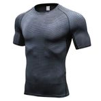 Daoba erkek Hızlı Kuru Tayt Sıkıştırma T-shirt Kısa Kollu Spor Tops T-shirt Taban Katmanı Açık Eğitim Fitness