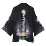 Daoba Erkek Mont, Yazlık Cosplay Japon Yedi Nokta Kollu Kimono Erkek ve Kadın Pelerin Ceket Üst Bluz, siyah 3, L