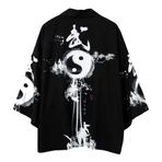 Daoba Erkekler kadınlar japon Kimono hırka - ilkbahar ve yaz çin tarzı antik stil bornoz hırka güneş koruyucu elbise pijama ceket ceket, 22, XL