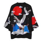 Daoba Erkekler kadınlar japon Kimono hırka - ilkbahar ve yaz çin tarzı antik stil bornoz hırka güneş koruyucu elbise pijama ceket ceket, 9, M
